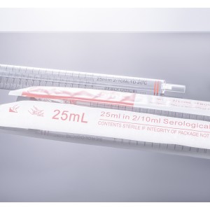 Disposable Sterile Polystyrene Serological Pipet, 25mL (200 pcs, individually packaged)