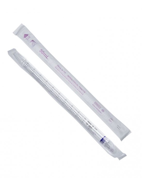Disposable Sterile Polystyrene Serological Pipettes, 50mL (100pcs, individually packaged)