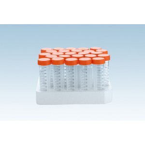 Conical Sterile Centrifuge Tubes, 50mL (500 tubes, Foam Rack, Clear)