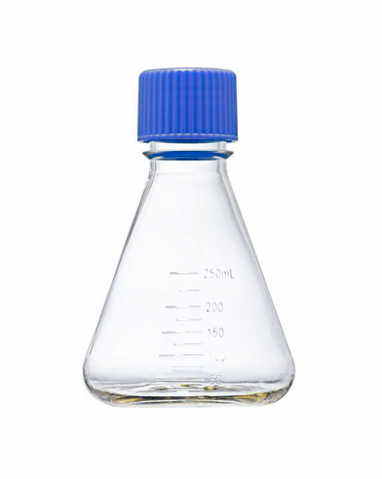 250 mL Erlenmeyer Flasks, Flat Bottom, Vented Cap (50 pcs)