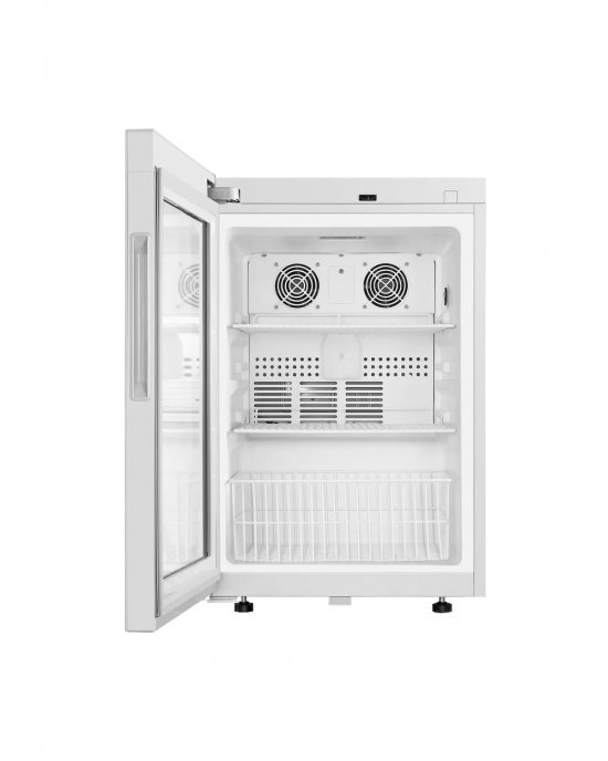 Pharmacy Refrigerator, Table-top / Under-counter, Glass or Solid door (85L/3cf, 2 adjustable shelves, 1 drawer) (115V) Pharmacy Refrigerator, Table-top / Under-counter, Glass or Solid door (85L/3cf, 2 adjustable shelves, 1 drawer) (115V)