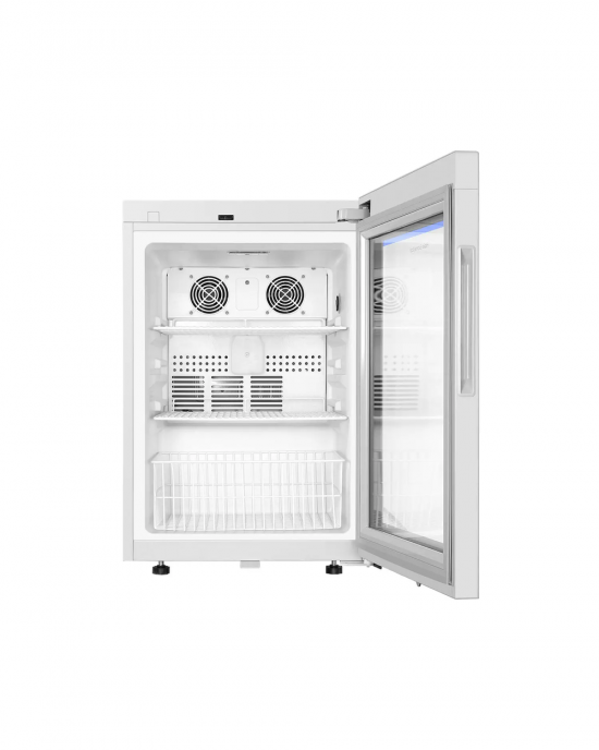 Pharmacy Refrigerator, Table-top / Under-counter, Glass or Solid door (85L/3cf, 2 adjustable shelves, 1 drawer) (115V) Pharmacy Refrigerator, Table-top / Under-counter, Glass or Solid door (85L/3cf, 2 adjustable shelves, 1 drawer) (115V)