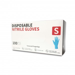 Powder-Free Nitrile Exam Gloves, Iris Blue, S (Pack of 100)