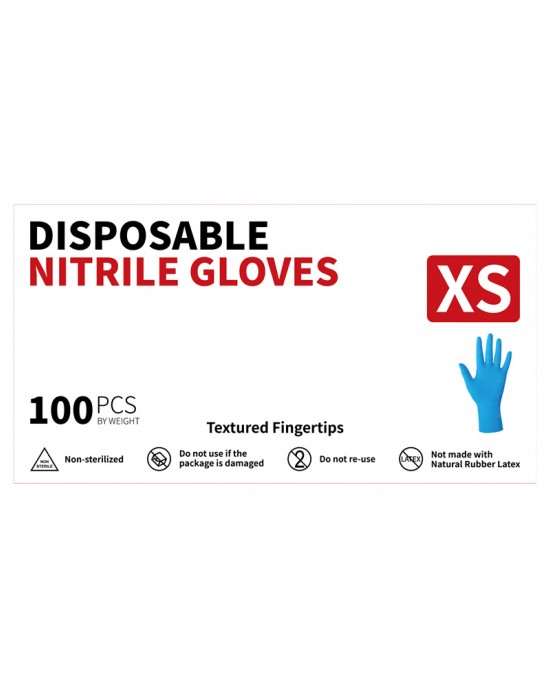 Powder-Free Nitrile Exam Gloves, Iris Blue, XS (Pack of 100)